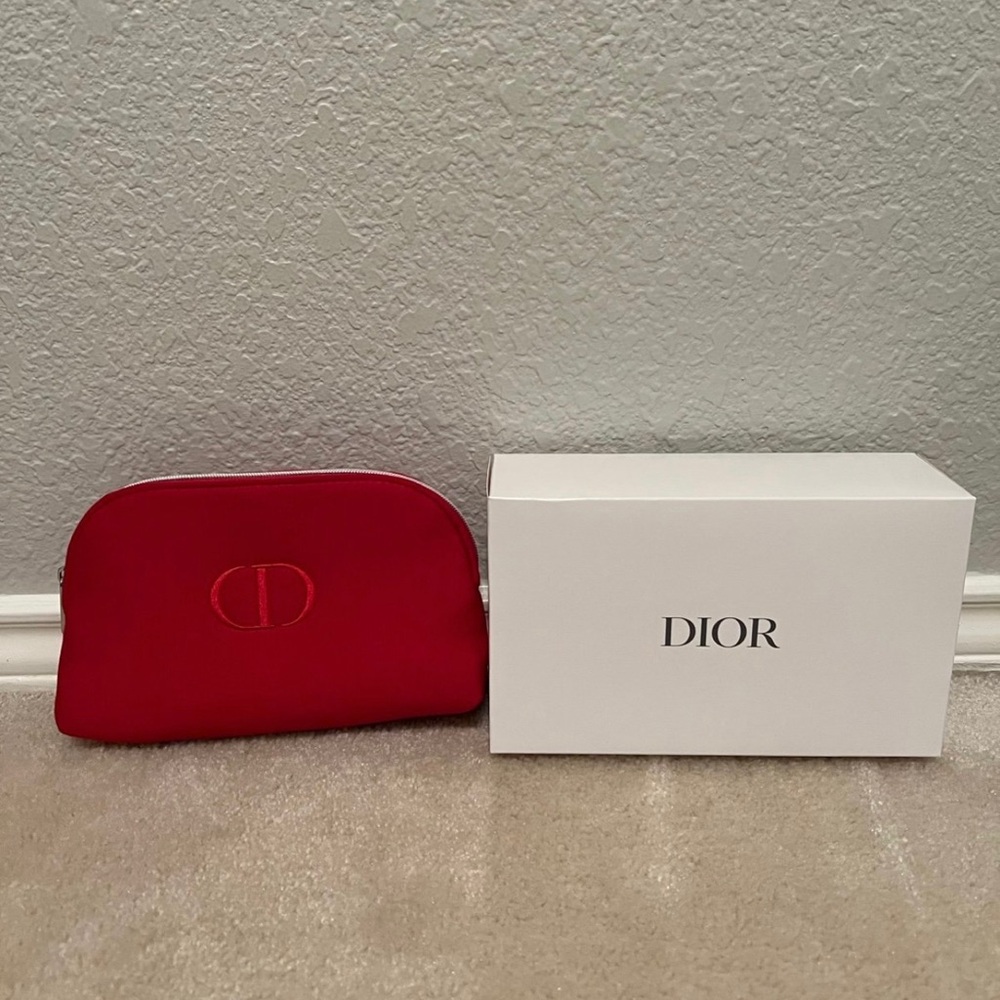 Dior makeup red pouch with box